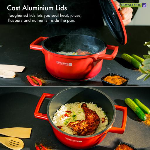 6pcs Beautiful Design Forged Aluminum Cookware Set Dishwasher Safe