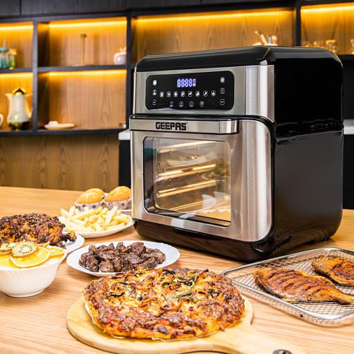 display image 9 for product Geepas 9 In 1 Air Fryer Oven 10L – 9 Preset, Toaster Oven Combo Rotisserie & Dehydrator, Oil-Free Countertop Oven with LED Digital Touchpanel, 90 min Timer | 2 Years Warranty