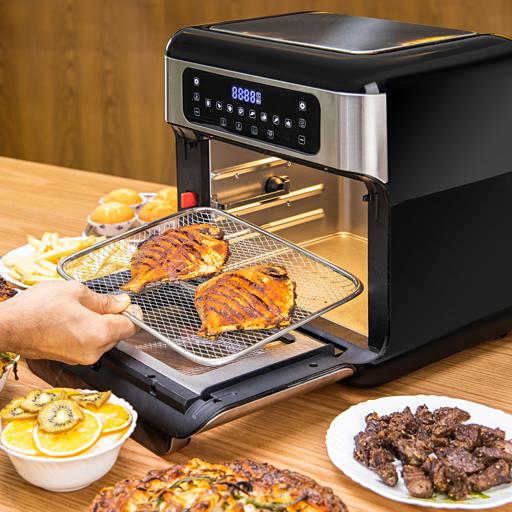 display image 6 for product Geepas 9 In 1 Air Fryer Oven 10L – 9 Preset, Toaster Oven Combo Rotisserie & Dehydrator, Oil-Free Countertop Oven with LED Digital Touchpanel, 90 min Timer | 2 Years Warranty