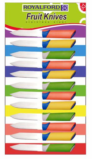 Royalford Stainless Steel Fruit Knife Set (12 Pcs) - Stainless Steel Razor Sharp Blades - Ultra Sharp hero image