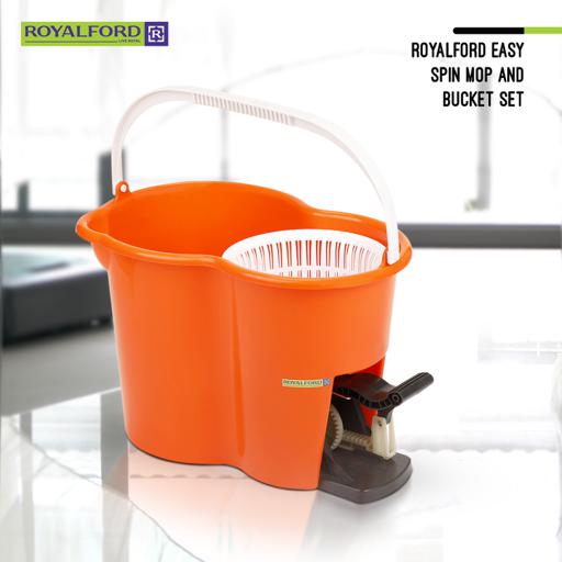 display image 1 for product Spin Easy Mop with Bucket, Adjustable Handle, RF4238 | 360° Spinning Mop | Press Pedal & Dispenser Separates Clean and Dirty Water | Ideal for Marble, Tile, Wooden Floors & More