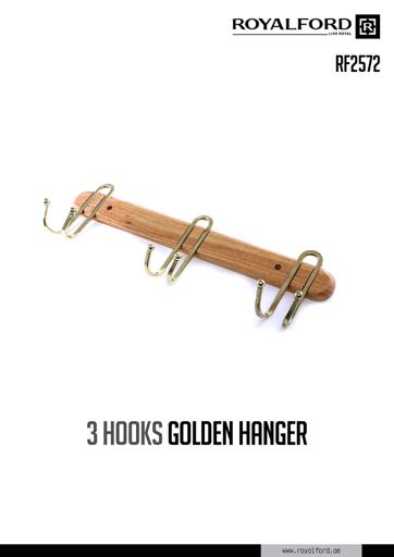 display image 9 for product Royalford Golden Hook Set, 3 Pcs