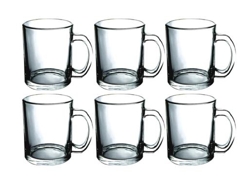 display image 5 for product Royalford 8 Oz 3 Pcs Glass Mug With Handle - Large Coffee Mug, Durable, Safe & Lightweight Material