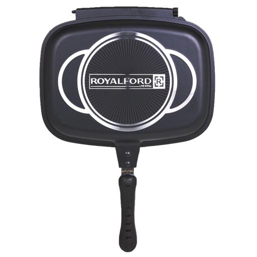 display image 7 for product Royalford Double Grill Pan, 32 Cm - Die-Cast Double Sided Non-Stick Griddle Pan - Foldable Flipping