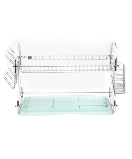 Royalford 2 Layer Metal Dish Rack - Multi-Purpose Draining Board With Drip Tray, Durable And Easy hero image