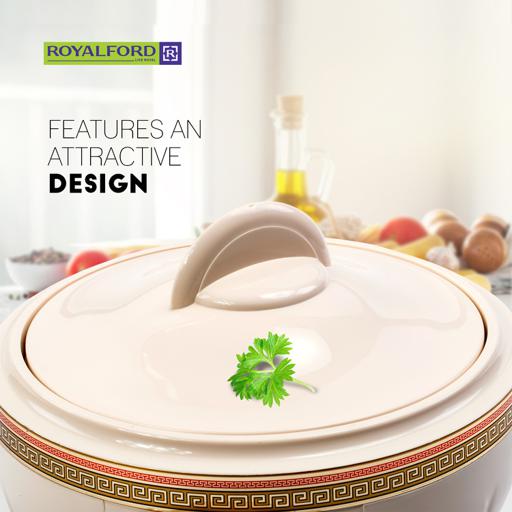 display image 4 for product Royalford 3Pc Hot Pot Insulated Food Warmer - Thermal Casserole Dish - Double Wall Insulated Serving
