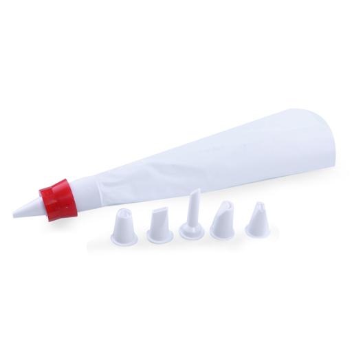 5 Nozzle Set with Icing Bag, Made of PVC Material, RF1661 | Icing Piping Cream Pastry Bag | DIY Cake Decorating Tools | Ideal for Icing Cakes, Pastries, Cupcakes hero image