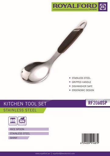 display image 8 for product Highly Durable Stainless Steel Rice Spoon with Wooden Handle & Dishwasher Safe RF2060SP Royalford