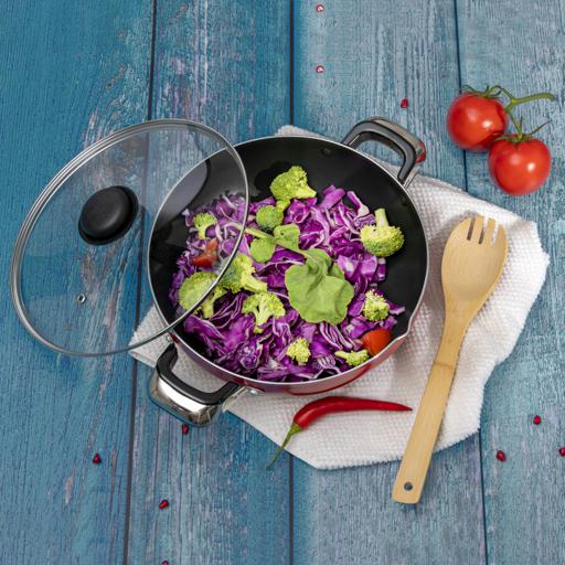 display image 2 for product Royalford Kadai Wok Pan, 26 Cm - Induction Safe Frying Pan With Durable Non-Stick Granite Coating