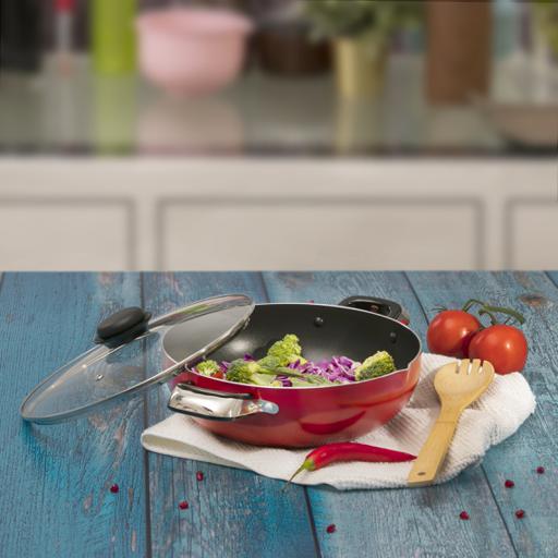display image 1 for product Royalford Kadai Wok Pan, 26 Cm - Induction Safe Frying Pan With Durable Non-Stick Granite Coating