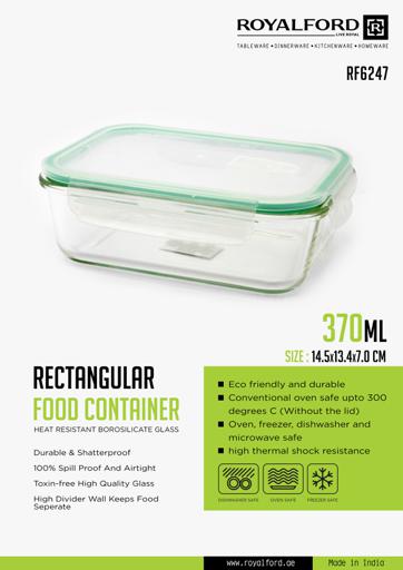 1pc White High Borosilicate Glass Microwave Safe Meal Prep