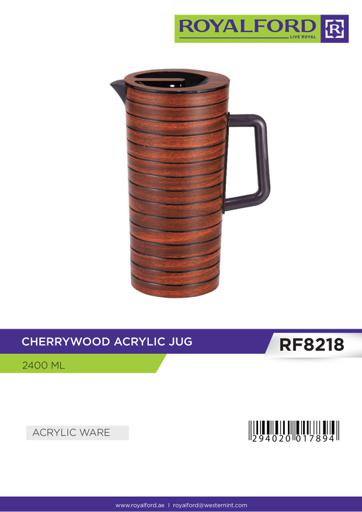display image 9 for product Royalford Cherrywood Acrylic Water Jug, 2.4L