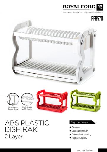 Royalford 2 Layer Plastic Dish Rack