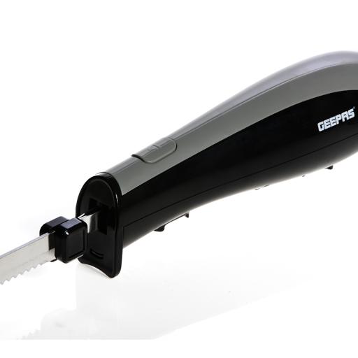 display image 1 for product Geepas 150W Electric Knife - Serrated Carving Knife - Can Cut Turkey, Meat, Bread, Vegetables