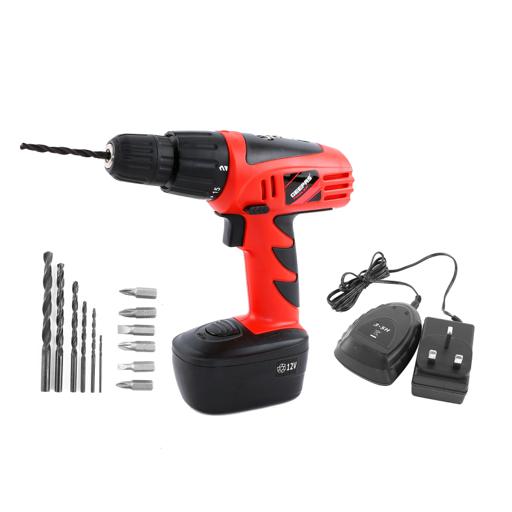 display image 4 for product Geepas 12V Cordless Percussion Drill - Hammer Function, Screwdriver with 13 Pcs Drill, 15+1 Torque Setting | No Speed Load 0-550RPM | 1 Year Warranty