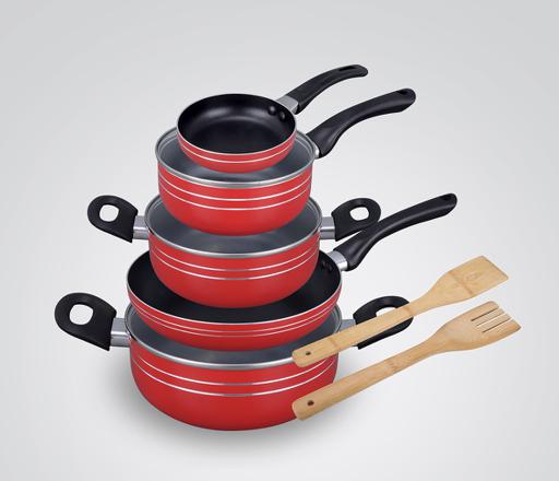 display image 1 for product Royalford Non-Stick Cookware Set, 10Pieces