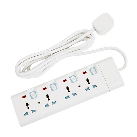 display image 4 for product Extension Socket, 4 Ways, 3m Cord Length, GES4091 | Power Extension Socket | Multi Plug Power Cable | High Quality, Heavy Duty Power Switch