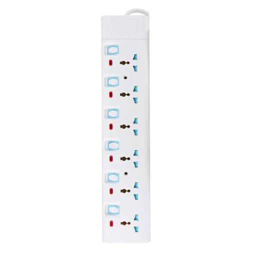 display image 4 for product Geepas 6 Way Extension Socket 13A - Extension Strip with 6 Led Indicators with Power Switches | 3 Meter Cord| Ideal for All Electronic Devices | 2 Years Warranty