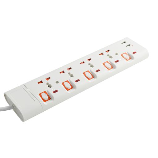 display image 1 for product Extension Socket, 4 Ways, 3m Cord Length, GES4095 | Power Extension Socket | Multi Plug Power Cable | High Quality, Heavy Duty Power Switch