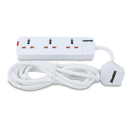 display image 4 for product Geepas 3 Way Extension Socket 13A - Charge Multiple Devices with Child Safe, Extra Long Cord & Over Current Protected | Ideal For All Electronic Devices