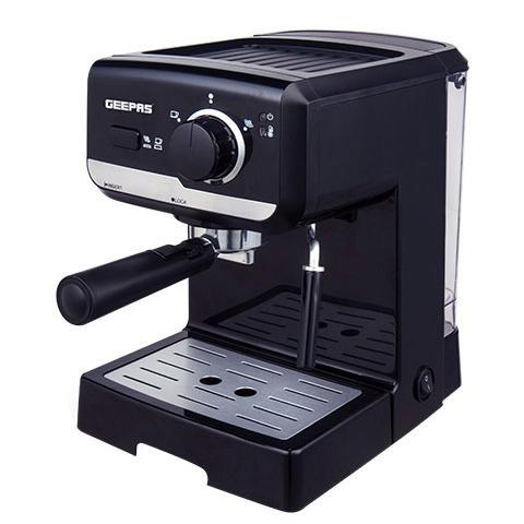 display image 0 for product Geepas 1.5L Cappuccino Maker 1140W - 15 Bar Power Brewing Pump, Dual Stainless Steel Filters, Overheat & Over Pressure Protected, Indicator On\Off Lights 