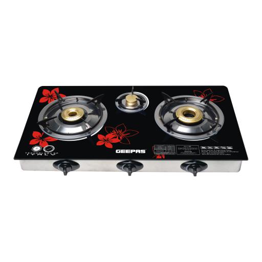 display image 0 for product 3-Burner Gas Cooker | Stainless Steel frame |  2 years Of Manufacturer Warranty - Geepas