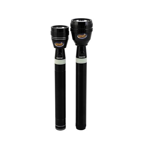 display image 6 for product Geepas GFL4637 2Pcs Rechargeable LED Flashlight 3W - Portable Design with Glow Rubber |3 Hours Working | Ideal for Camping, Trekking & Power Cut Offs