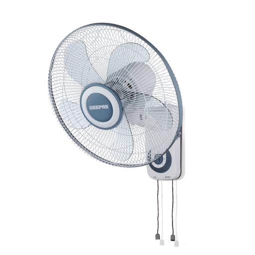 Geepas GF9483 16-Inch Wall Fan - 3 Speed Settings with 2 Pull String Cords | 5 Leaf Blades | Perfect for Home, Work Room or Office Use | 2 Year Warranty hero image