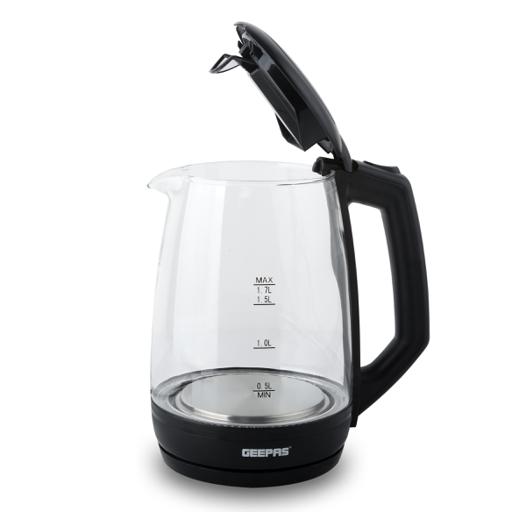 display image 4 for product Geepas 1500W Electric Glass Kettle 1.8L - Boil Dry Protection & Auto Shut Off | Heats up Quickly | Perfect for Hot Water, Tea & Coffee Maker | Cordless Kettle | 2 Year Warranty