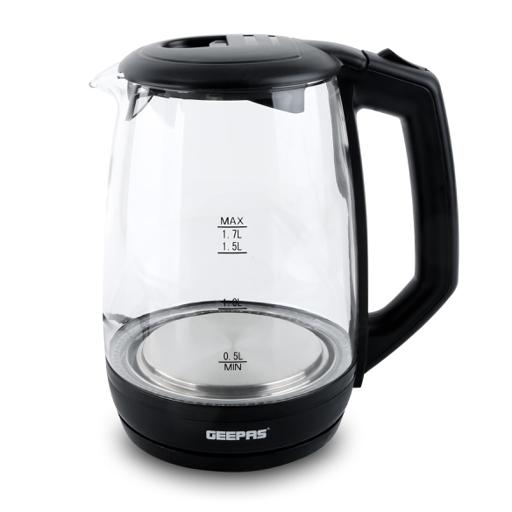 display image 6 for product Geepas 1500W Electric Glass Kettle 1.8L - Boil Dry Protection & Auto Shut Off | Heats up Quickly | Perfect for Hot Water, Tea & Coffee Maker | Cordless Kettle | 2 Year Warranty