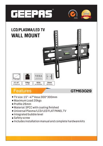 display image 5 for product LCD/ PLASMA/ LED TV Wall Mount, 15-47" TV Size, GTM63029 | Perfect Center Design, TV Wall Mount Bracket with Articulating Arm | Integrated Bubble Level