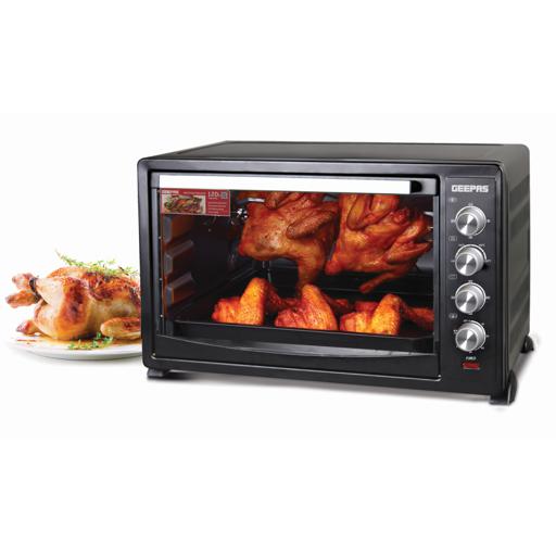 display image 0 for product Geepas GO4461 120L Electric Oven - 2800W with Multiple Cooking Menus |Countertop Rotisserie with Convection, Grill Function, Inner Lamp & Indicator