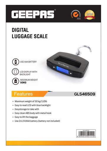 display image 7 for product Portable Digital Luggage Weighing Scale With LCD Display GLS46509 Geepas