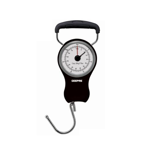 Geepas GLS46510 Portable Scale - Hanging Scale Luggage Fishing Balance Pocket Crane 38 kg | Mechanical Luggage Scales with Double Pointer & 1M Tape hero image
