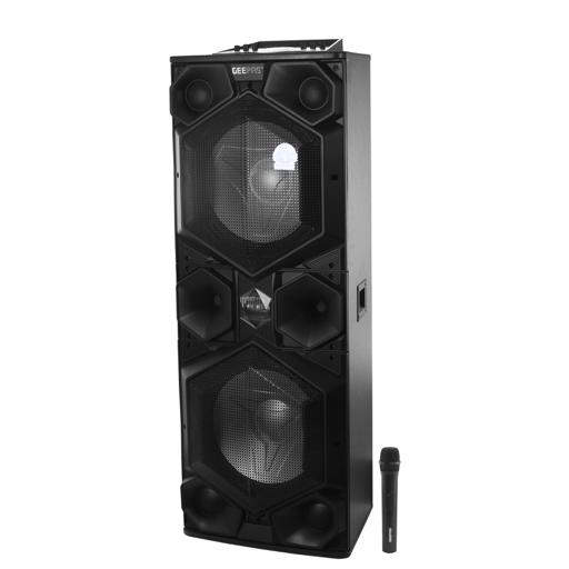 display image 7 for product Geepas GMS8569 Professional Active Speaker System - Bluetooth Speaker |Wireless Microphones, | LED Lights |Trolley Handle, USB & Auxiliary Inputs