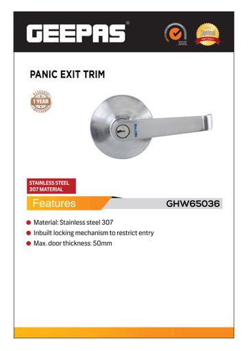 display image 4 for product Geepas Panic Exit Trim -Door Handles