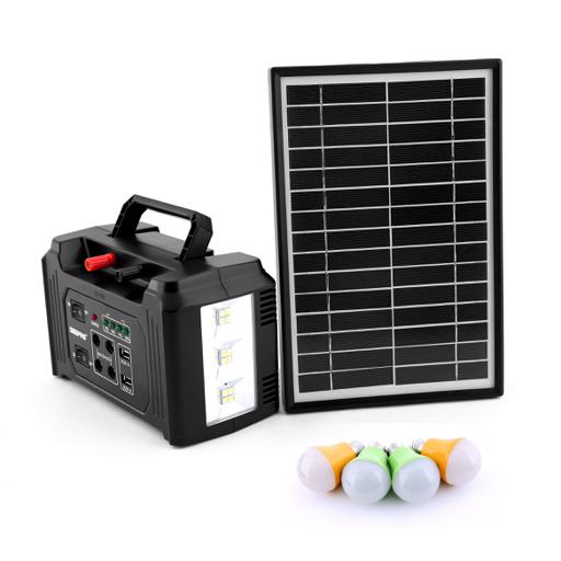 Geepas GPS5593 Power Caster - 7000mAh Rechargeable Battery 4 Pcs Led Bulbs with Solar Panel | Perfect emergency backup for Home, Travel, Camping & More hero image