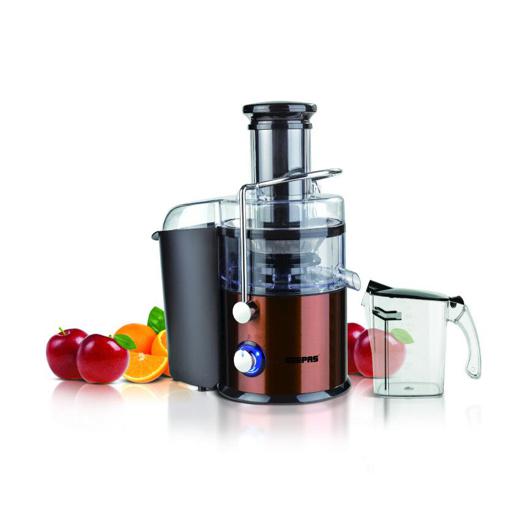 display image 1 for product Geepas 1.2L Powerful Juice Extractor 800W - Durable Stainless Steel Body with Spill Proof Lid & Pouring Spout | Ideal Store or Serve Juice, Hot/Cold Beverages