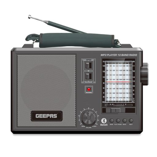Geepas GR6842 Rechargeable Radio - BT/USB/SD /TF Music Player | Bluetooth Speaker | Lightweight Portable FM Radio | 10 Band Radio  | Stylish Retro Design hero image