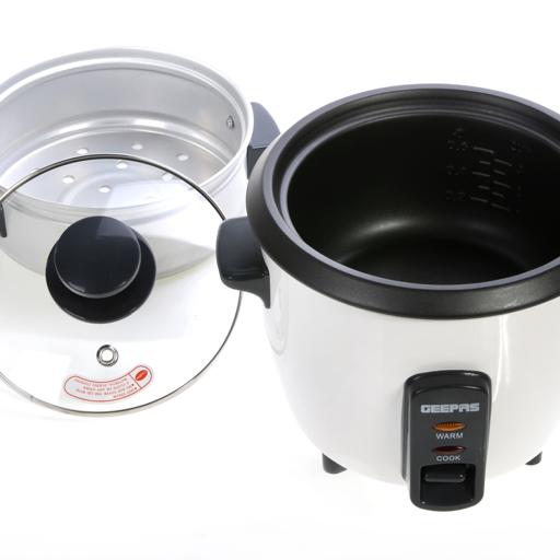 display image 8 for product Geepas GRC35016UK 0.6L Rice Cooker with Steamer | 350W | Non-Stick Inner Pot, Automatic Cooking, Easy Cleaning, High-Temperature Protection - Make Rice & Steam Healthy Food & Vegetables - 2 