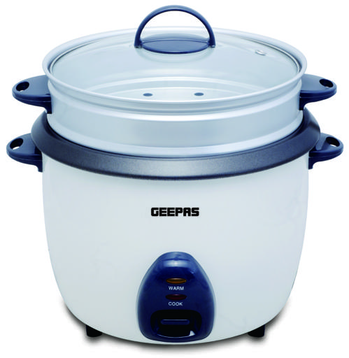 display image 0 for product Geepas GRC4325 1L Electric Rice Cooker  -Cook/Warm/Steam, High-Temperature Protection - Make Rice & Steam Healthy Food & Vegetables | 2 Year Warranty