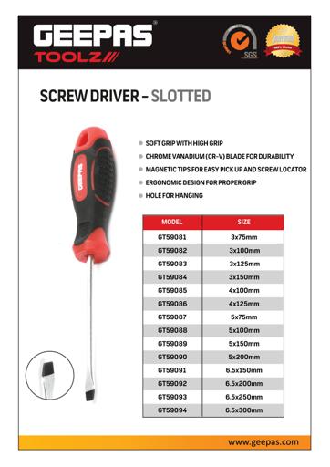 display image 5 for product Geepas Screwdriver Sl 6.5X150 Mm