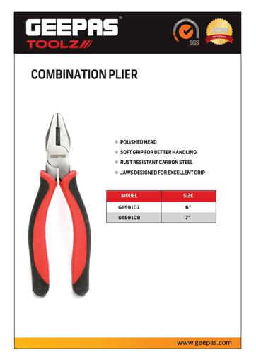 display image 5 for product Geepas Combination Plier, 6 Inch