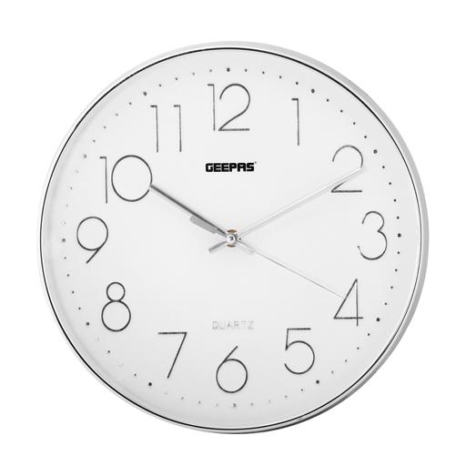 Geepas Wall Clock - Silent Non-Ticking, Arabic Numeral Clock, Round Decorative Wall Clock hero image