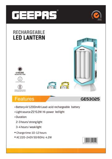display image 8 for product Rechargeable Led Lantern 4.2W 1200mAh - Light Dimmer Function | 21Pcs LED Tube, 4 Hours Working Time, | Suitable for Power Outages, Hiking, & Camping