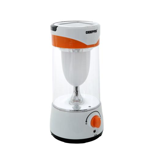 display image 6 for product Geepas GSE5589 Rechargeable Solar LED Lantern - Multi-Functional Camping Emergency Lantern | Solar Lantern, 25 Hours Working| Perfect for Power Outages