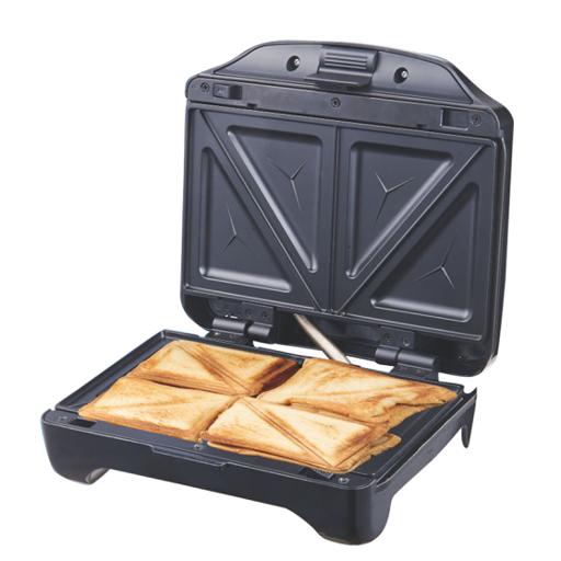 display image 0 for product Geepas 750W 2 Slice Sandwich Maker - Cooks Delicious Crispy Sandwiches - Cool Touch Handle