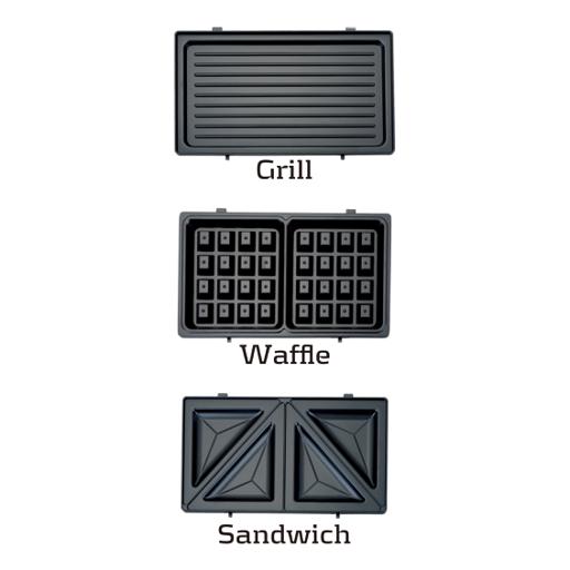 display image 4 for product Geepas 750W 2 Slice Sandwich Maker - Cooks Delicious Crispy Sandwiches - Cool Touch Handle