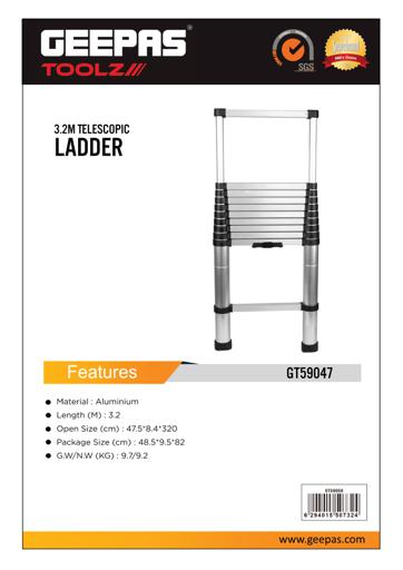 display image 7 for product Geepas Telescopic Ladder