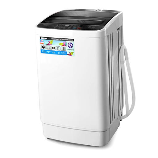 display image 0 for product Geepas Fully Automatic Top Loaded Washing Machine 6kg - Auto-Imbalance, Gentle Fabric Care, Turbo Wash, Anti Vibration & Noise, Child Lock, Stainless Steel Drum